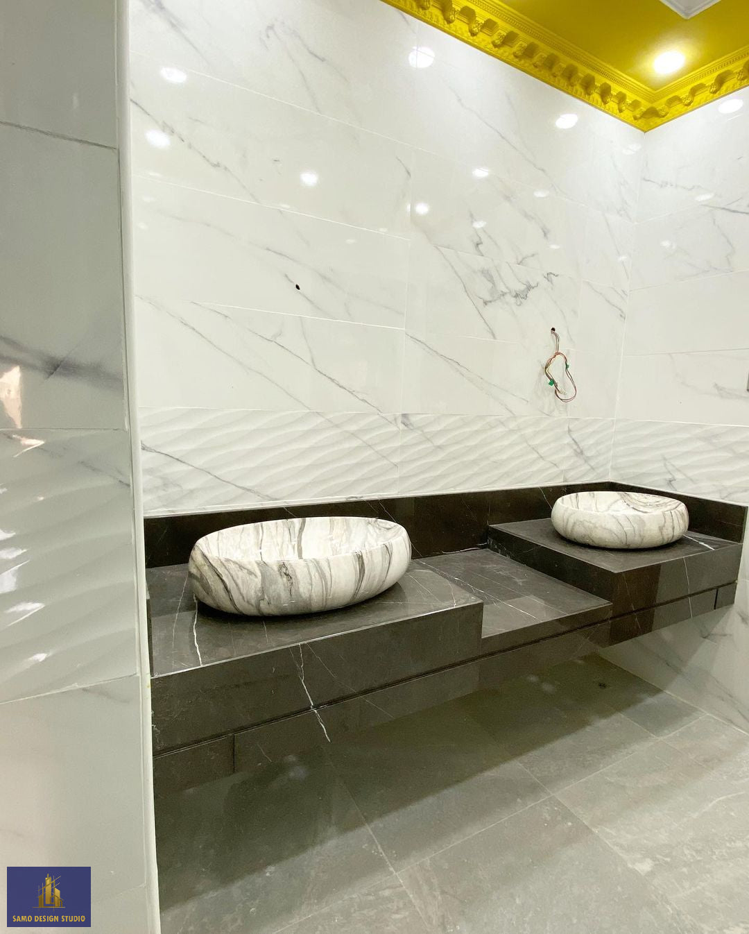 Armani Grey Counter & Washbasin Bathroom Material