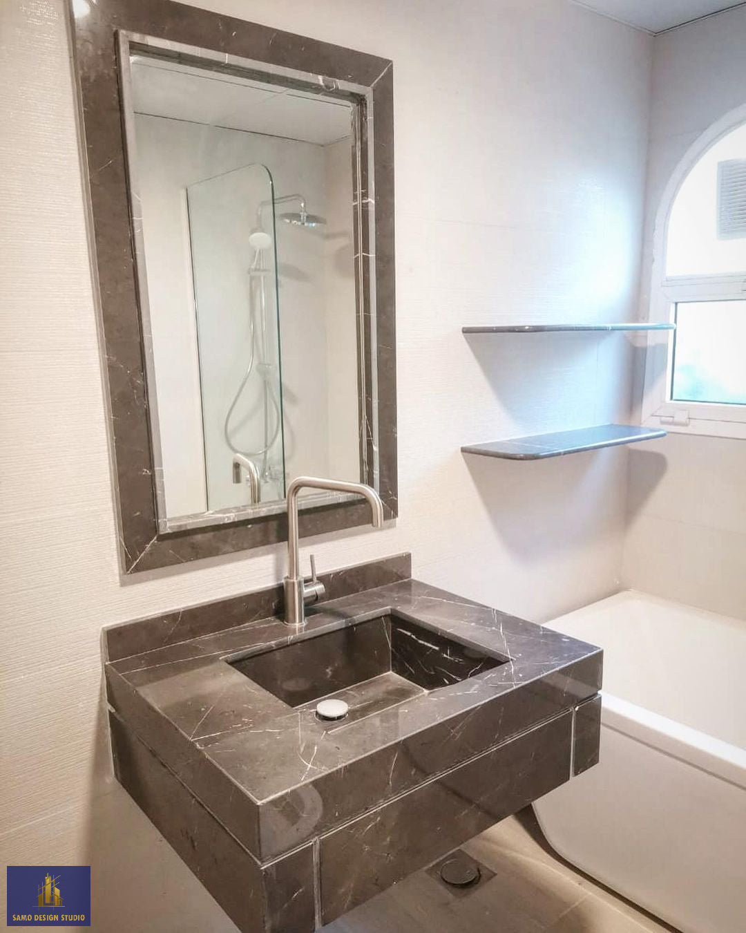 Armani Grey Counters Bathroom Material